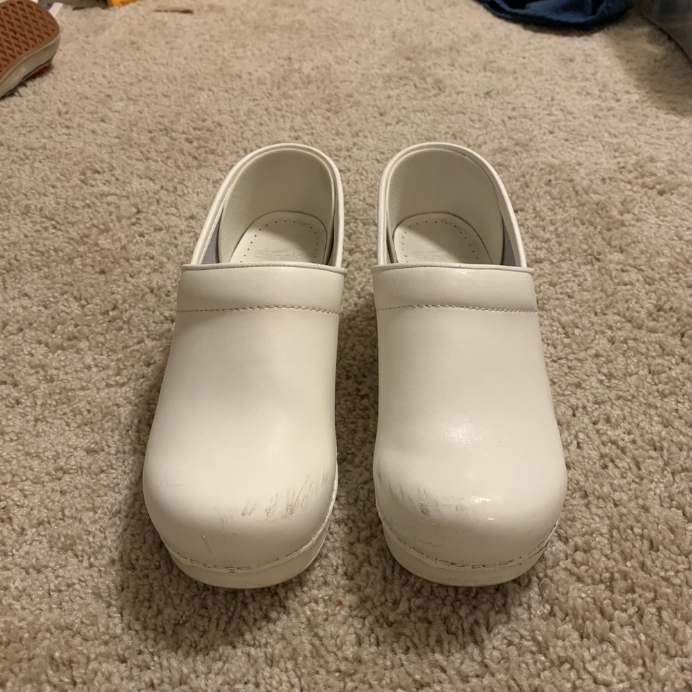 White Dansko Nursing School Clogs